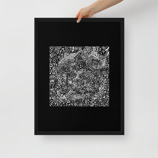 BEUX - LOST (BLACK) - FRAMED CANVAS - 18″×24″